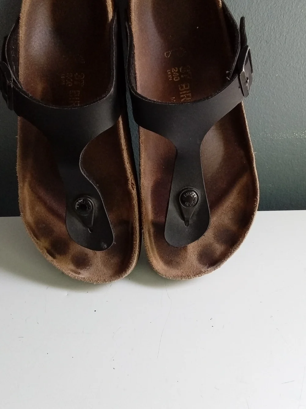 Birkenstock Gizeh Black Birko-Flor Thong Sandals Womens 37 L6 M4